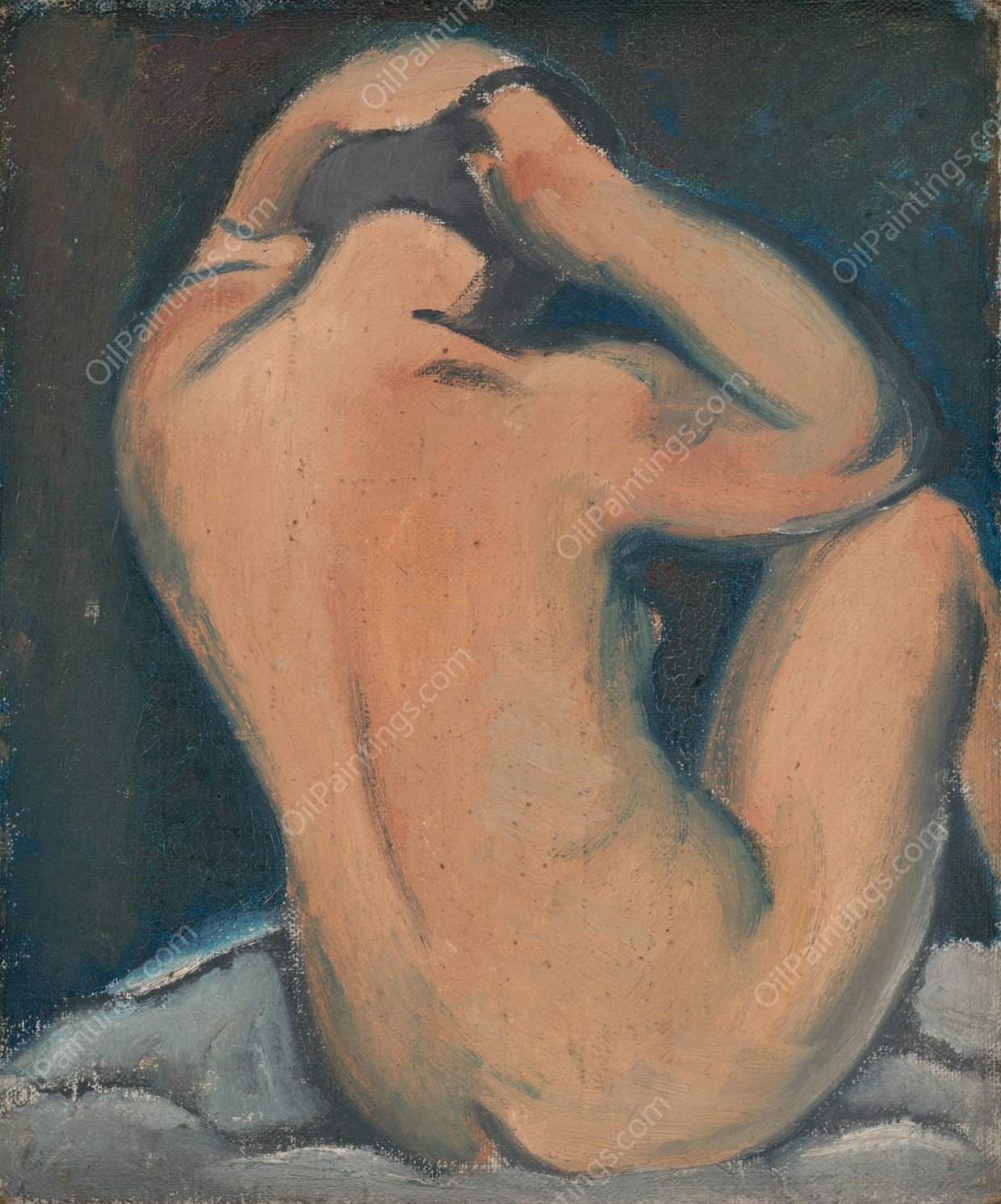 Study of a Nude  by Mikulas Galanda - Hand-Painted Oil Painting Reproduction