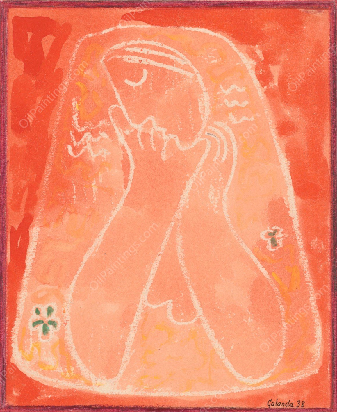 Thoughtful  by Mikulas Galanda - Hand-Painted Oil Painting Reproduction