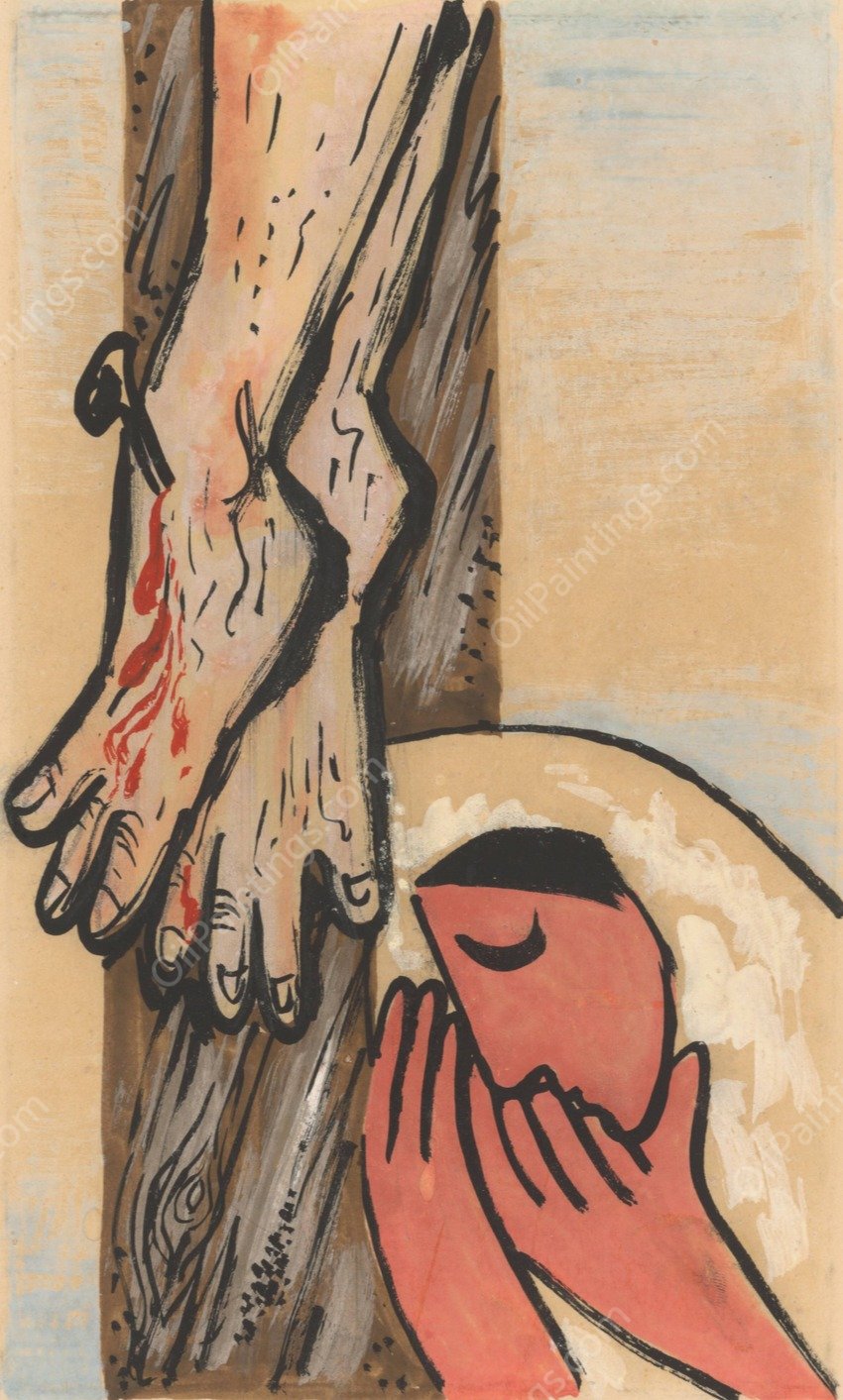 Under the Cross  by Mikulas Galanda - Hand-Painted Oil Painting Reproduction