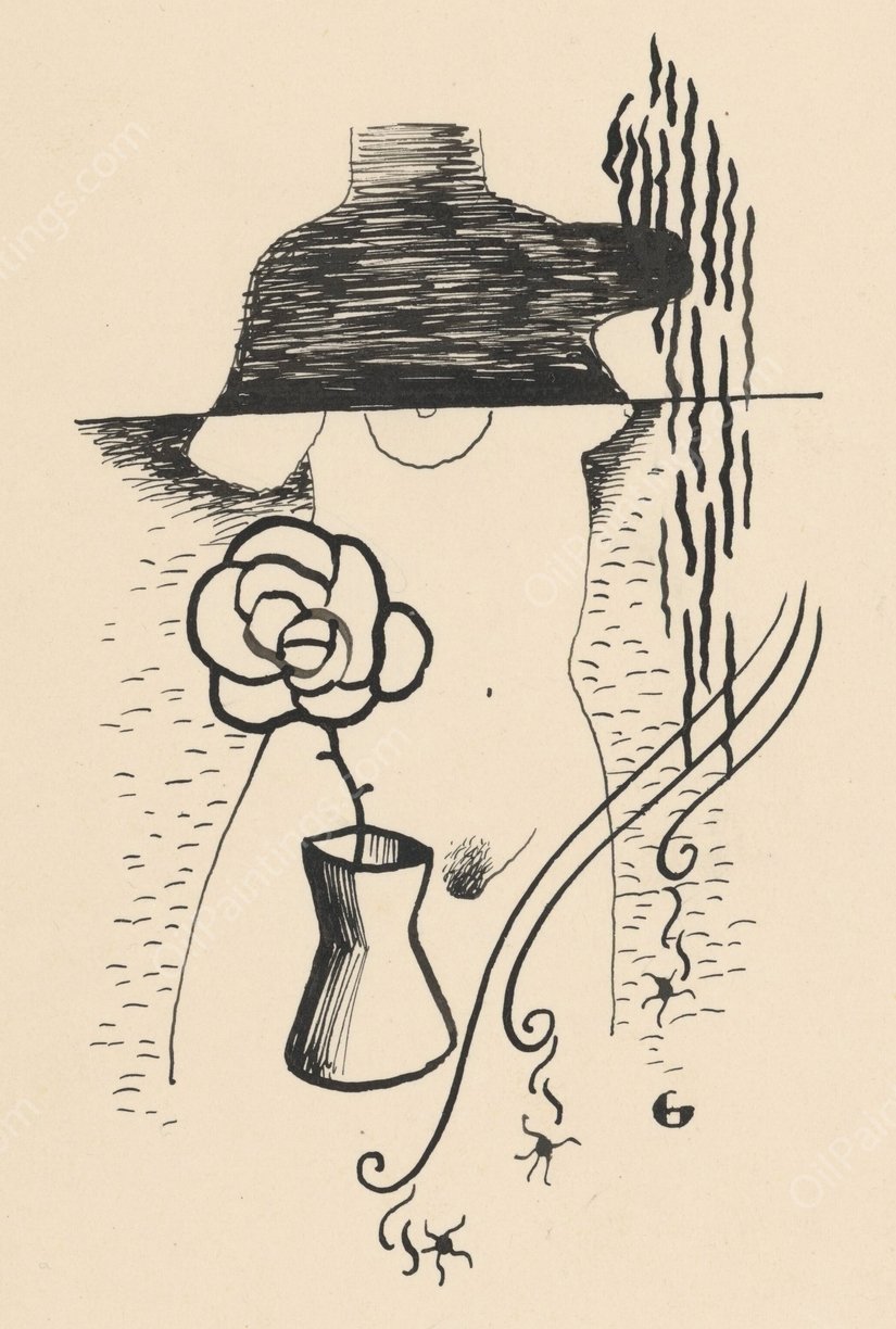 Woman and Flower  by Mikulas Galanda - Hand-Painted Oil Painting Reproduction