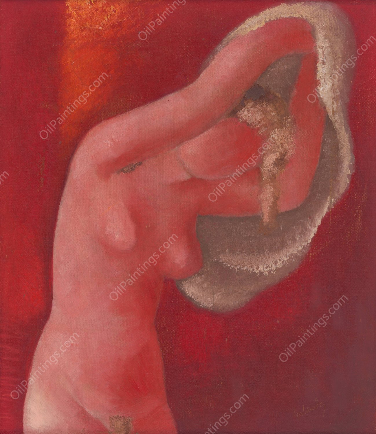 Woman Undressing  by Mikulas Galanda - Hand-Painted Oil Painting Reproduction