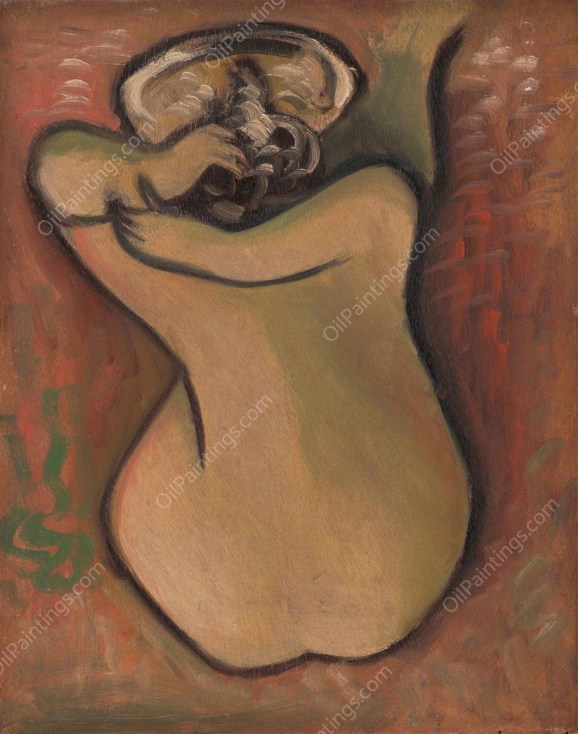 Woman Washing Herself  by Mikulas Galanda - Hand-Painted Oil Painting Reproduction