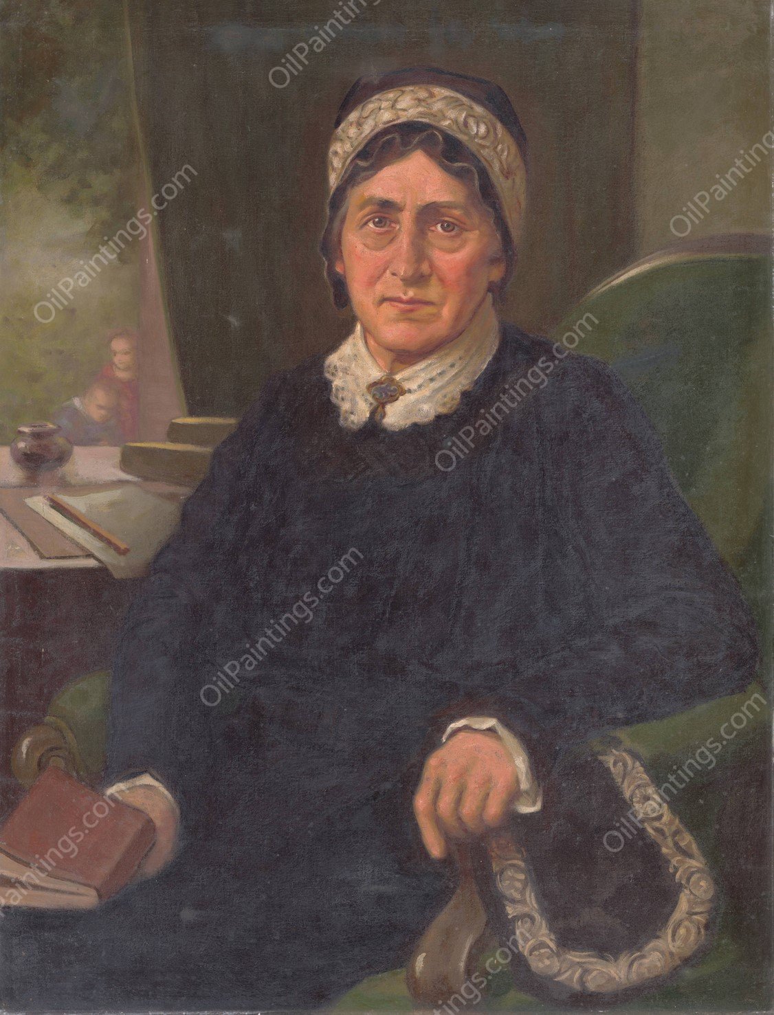 Portrait of E. M. Soltesova  by Milan Thomka Mitrovsky - Hand-Painted Oil Painting Reproduction