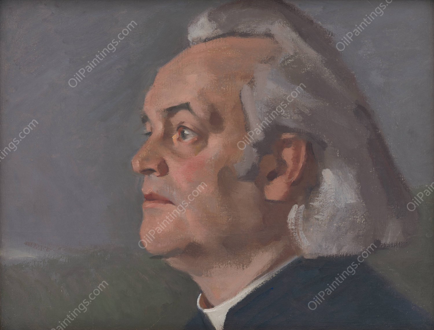 Portrait of Msgr. Alojz Koliska  by Milan Thomka Mitrovsky - Hand-Painted Oil Painting Reproduction