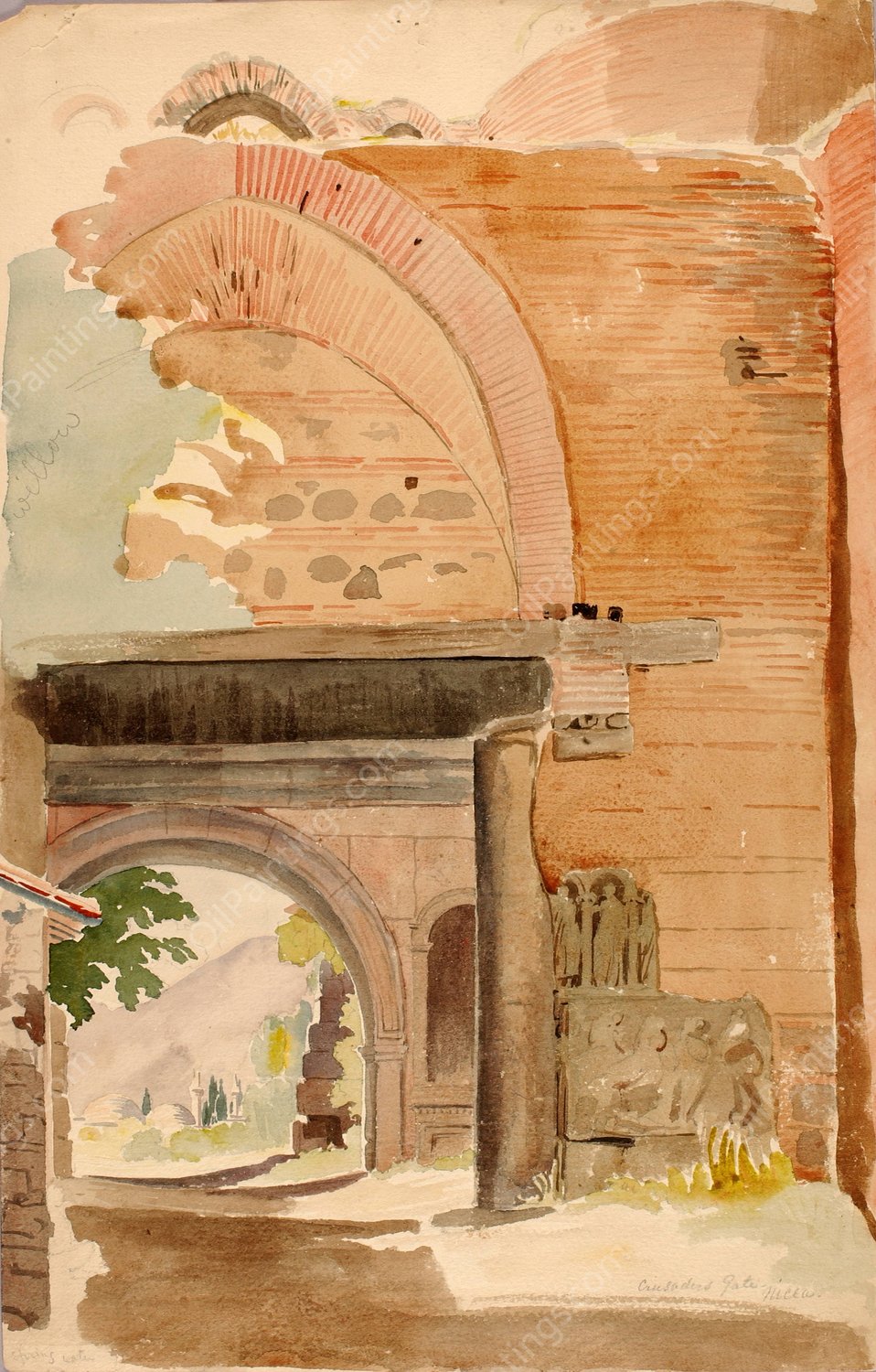 Crusaders Gate, Nicea by Miner Kilbourne Kellogg - Hand-Painted Oil Painting Reproduction