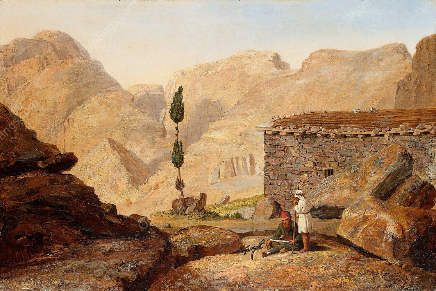 The Top of Mount Sinai with the Chapel of Elijah  by Miner Kilbourne Kellogg - Hand-Painted Oil Painting Reproduction
