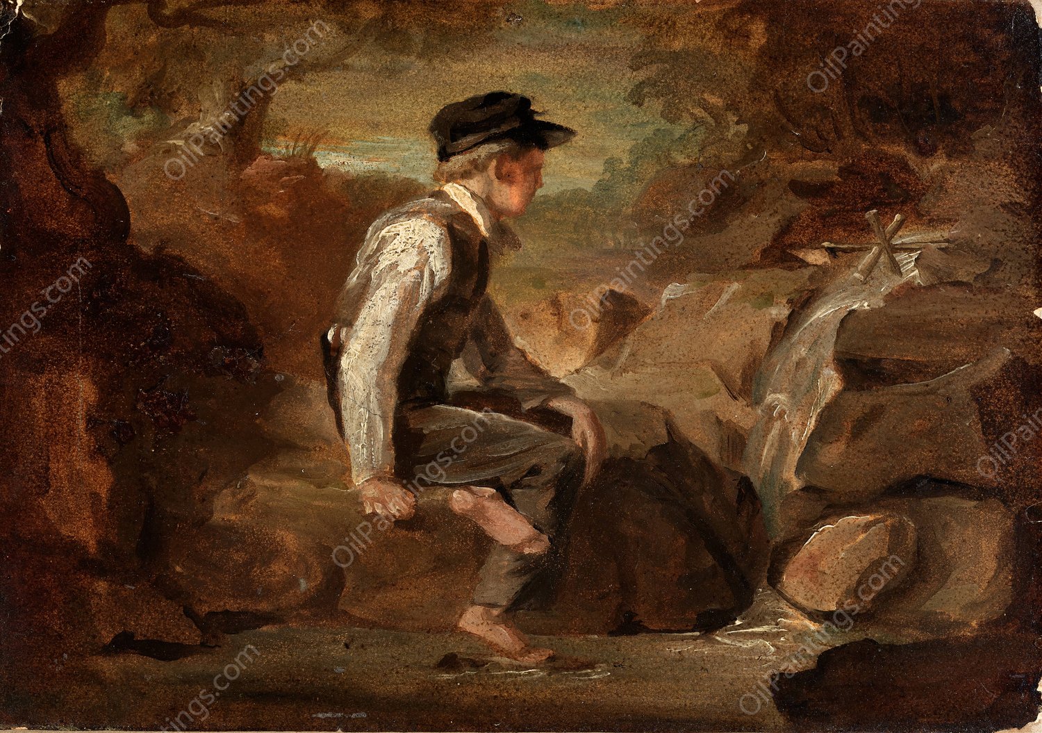 The Young Mechanic  by Miner Kilbourne Kellogg - Hand-Painted Oil Painting Reproduction