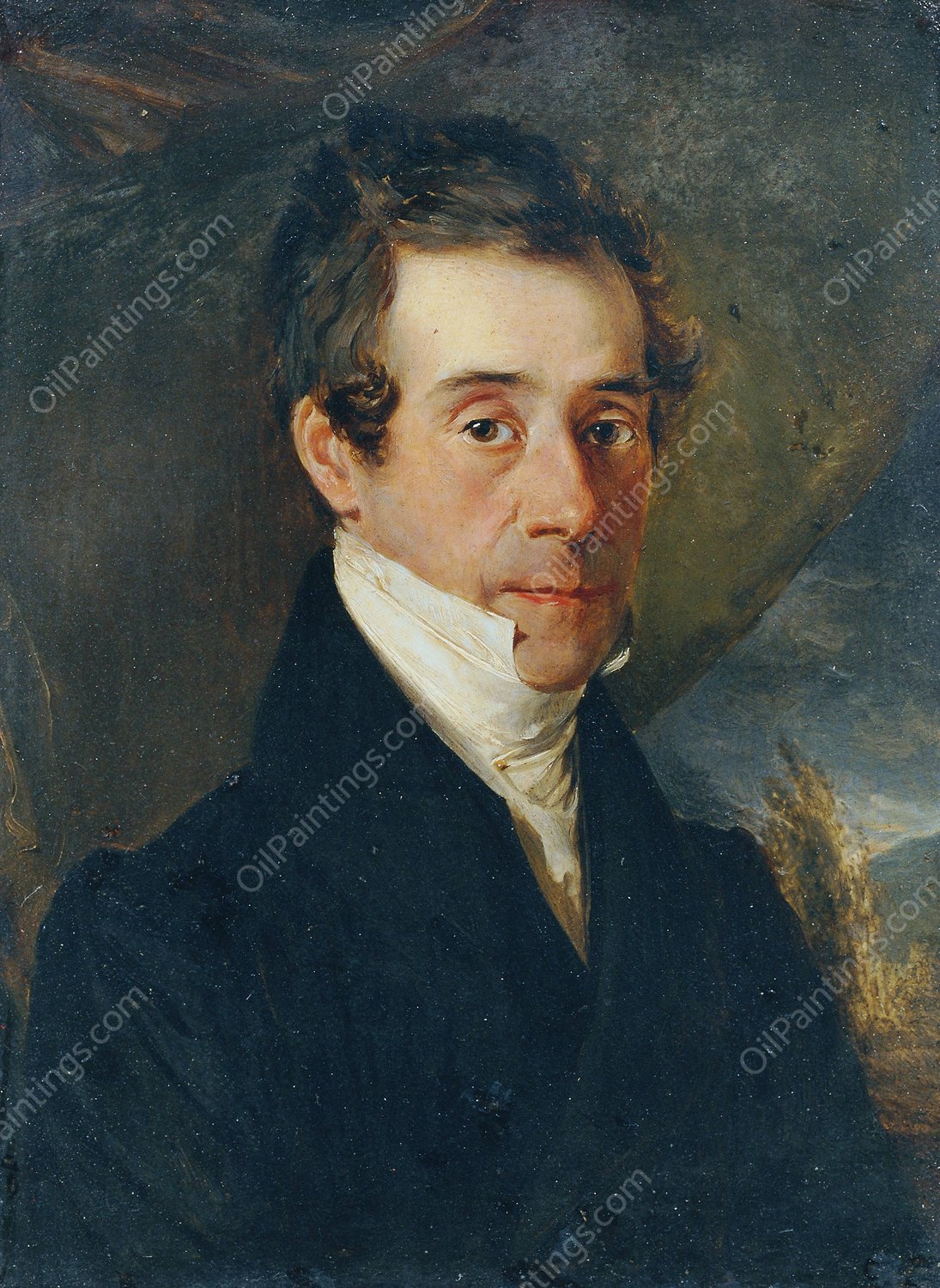 Herrenportrat  by Moritz Michael Daffinger - Hand-Painted Oil Painting Reproduction