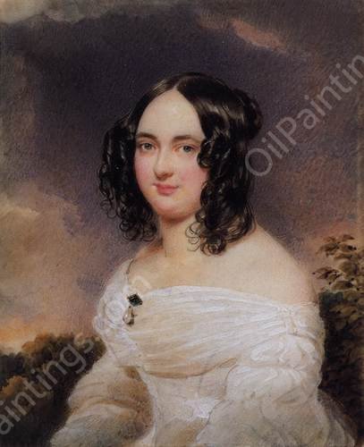Miniature of Elise Wolf by Moritz Michael Daffinger - Hand-Painted Oil Painting Reproduction