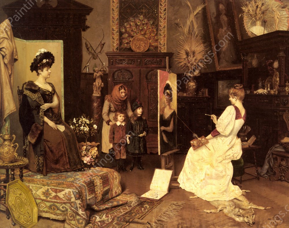 Im Atelier by Moritz Stifter - Hand-Painted Oil Painting Reproduction