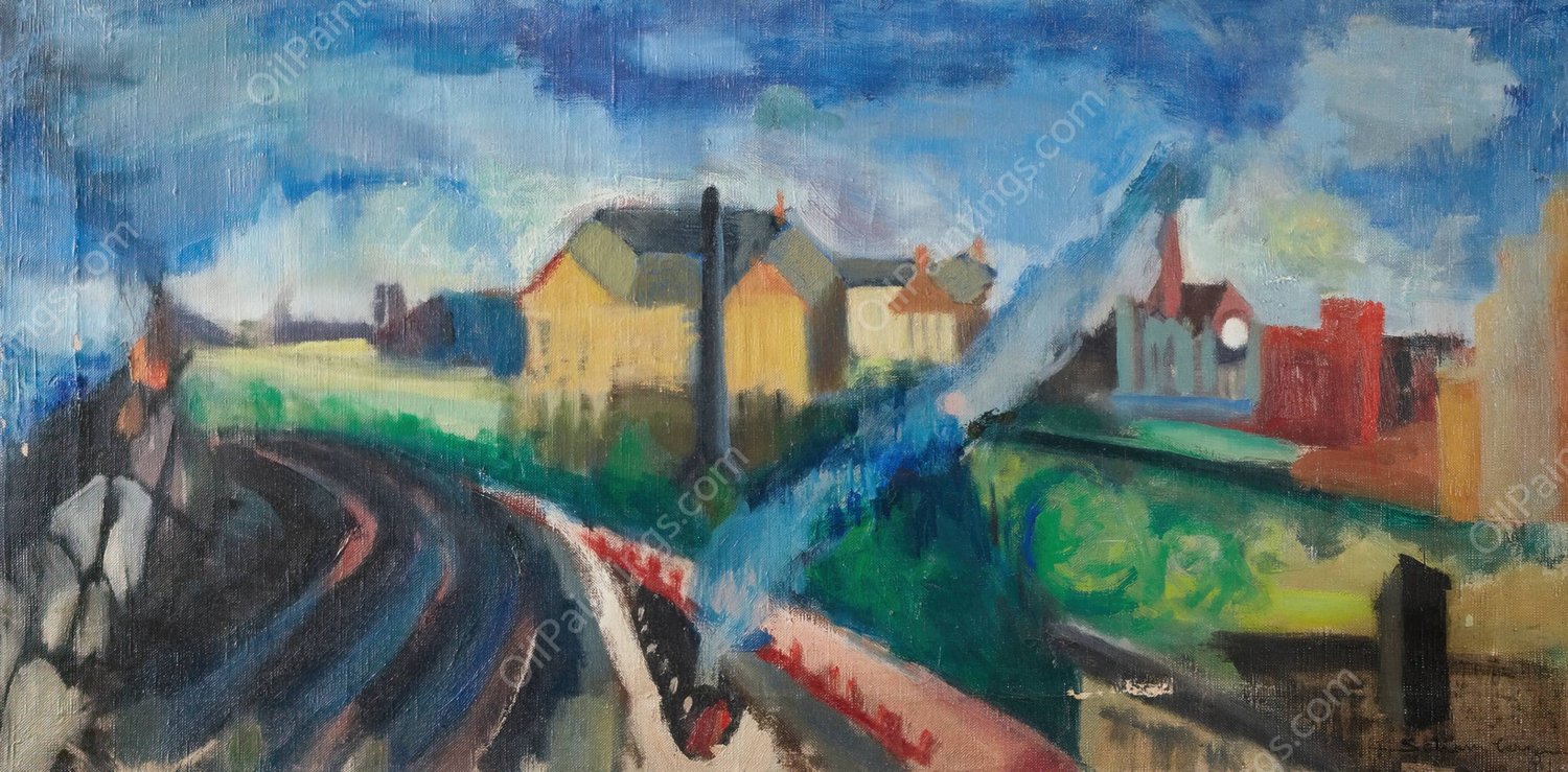 Abstract Landscape by Morton Livingston Schamberg - Hand-Painted Oil Painting Reproduction