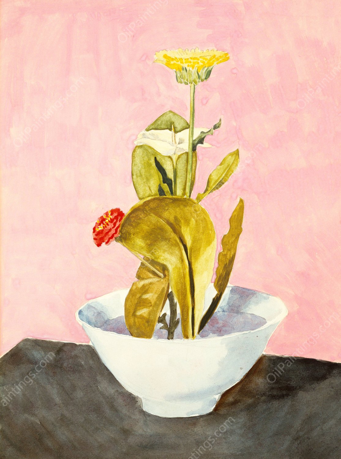 Bowl of Flowers  by Morton Livingston Schamberg - Hand-Painted Oil Painting Reproduction