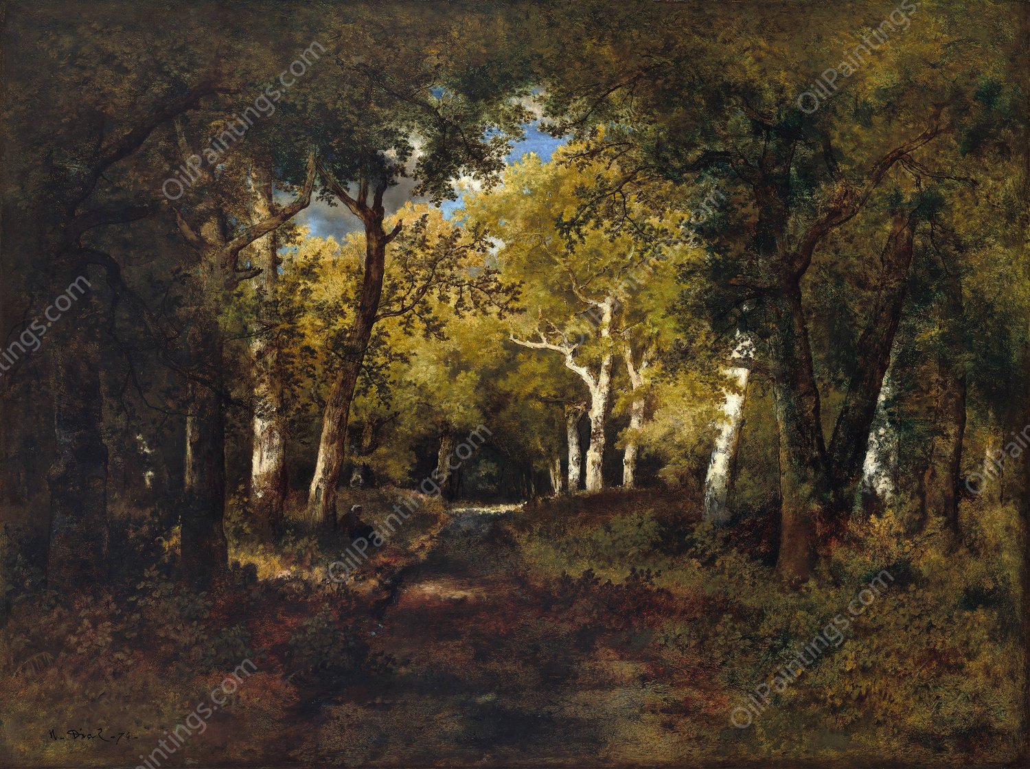In the Forest  by Narcisse-Virgile Diaz De La Pena - Hand-Painted Oil Painting Reproduction