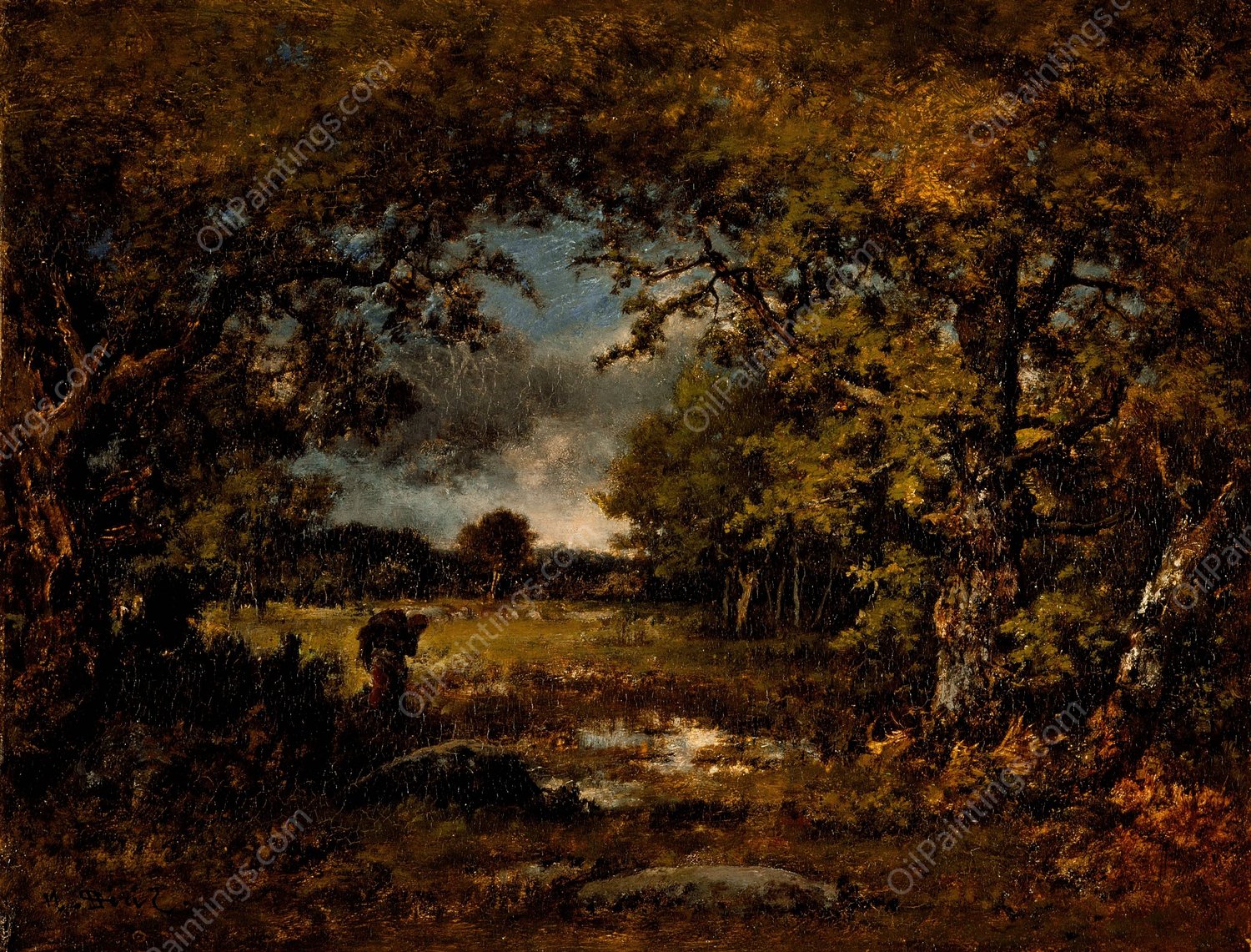 Landscape  by Narcisse-Virgile Diaz De La Pena - Hand-Painted Oil Painting Reproduction