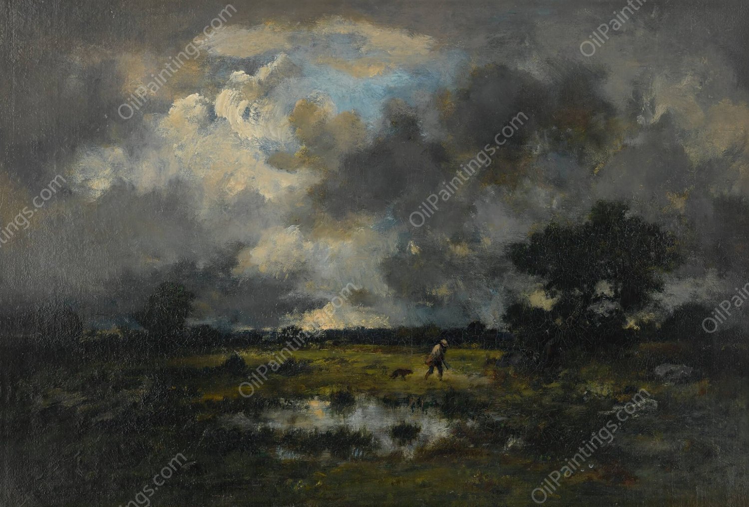 L'Orage  by Narcisse-Virgile Diaz De La Pena - Hand-Painted Oil Painting Reproduction