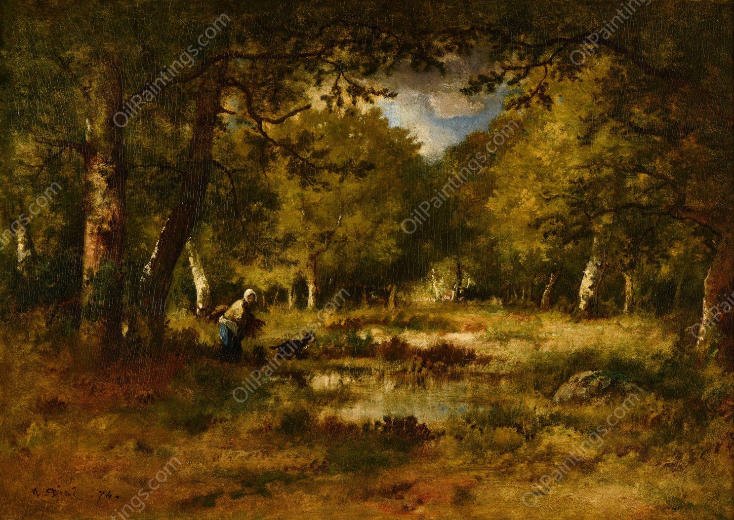 Sous-bois by Narcisse-Virgile Diaz De La Pena - Hand-Painted Oil Painting Reproduction