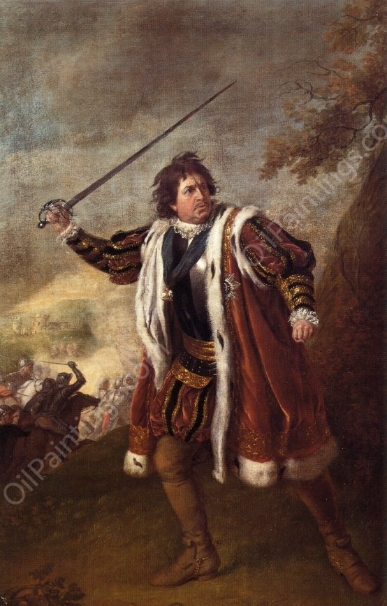 Portrait of David Garrick as Richard III by Nathaniel Dance - Hand-Painted Oil Painting Reproduction