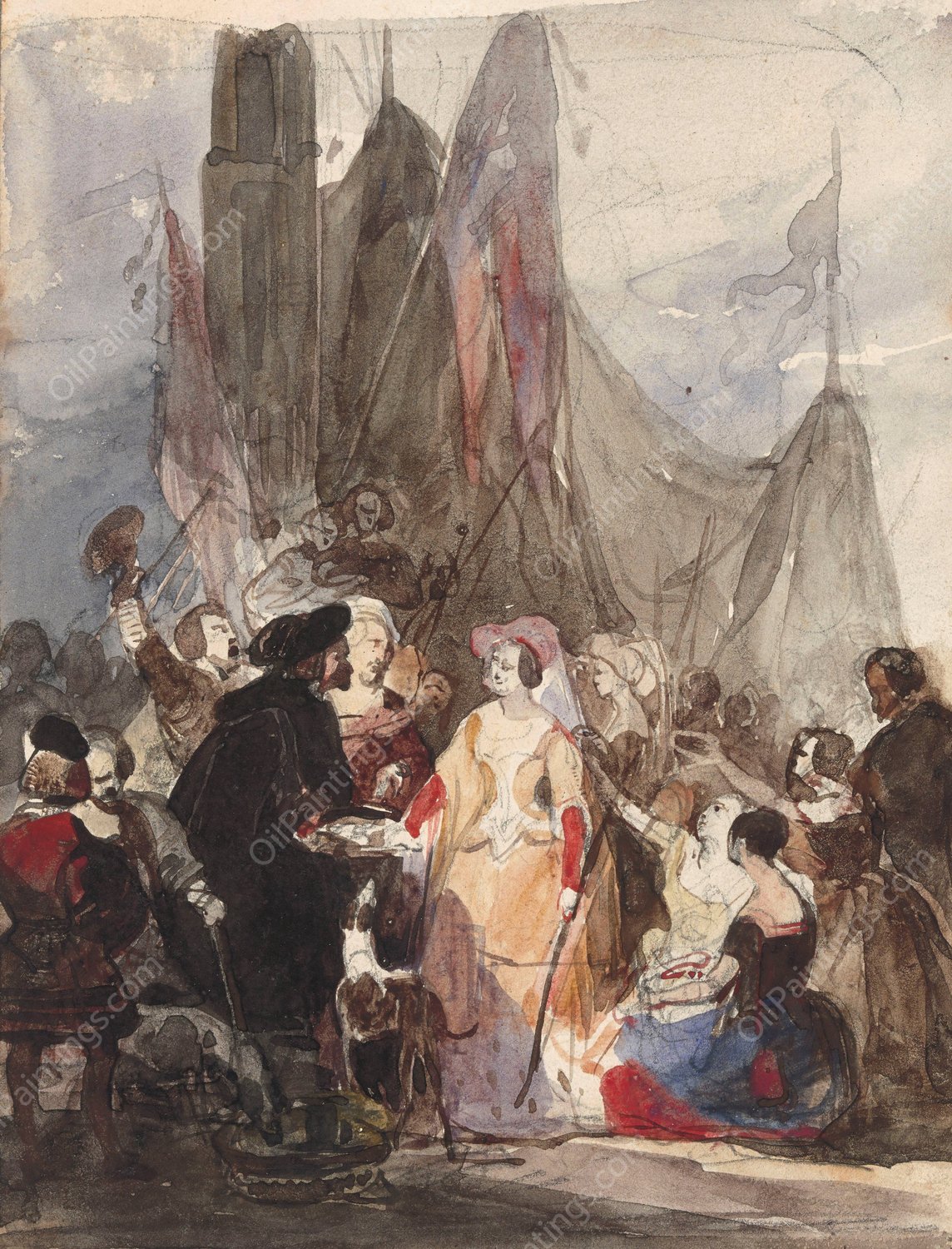 Historical Scene 2 by Nicaise De Keyser - Hand-Painted Oil Painting Reproduction