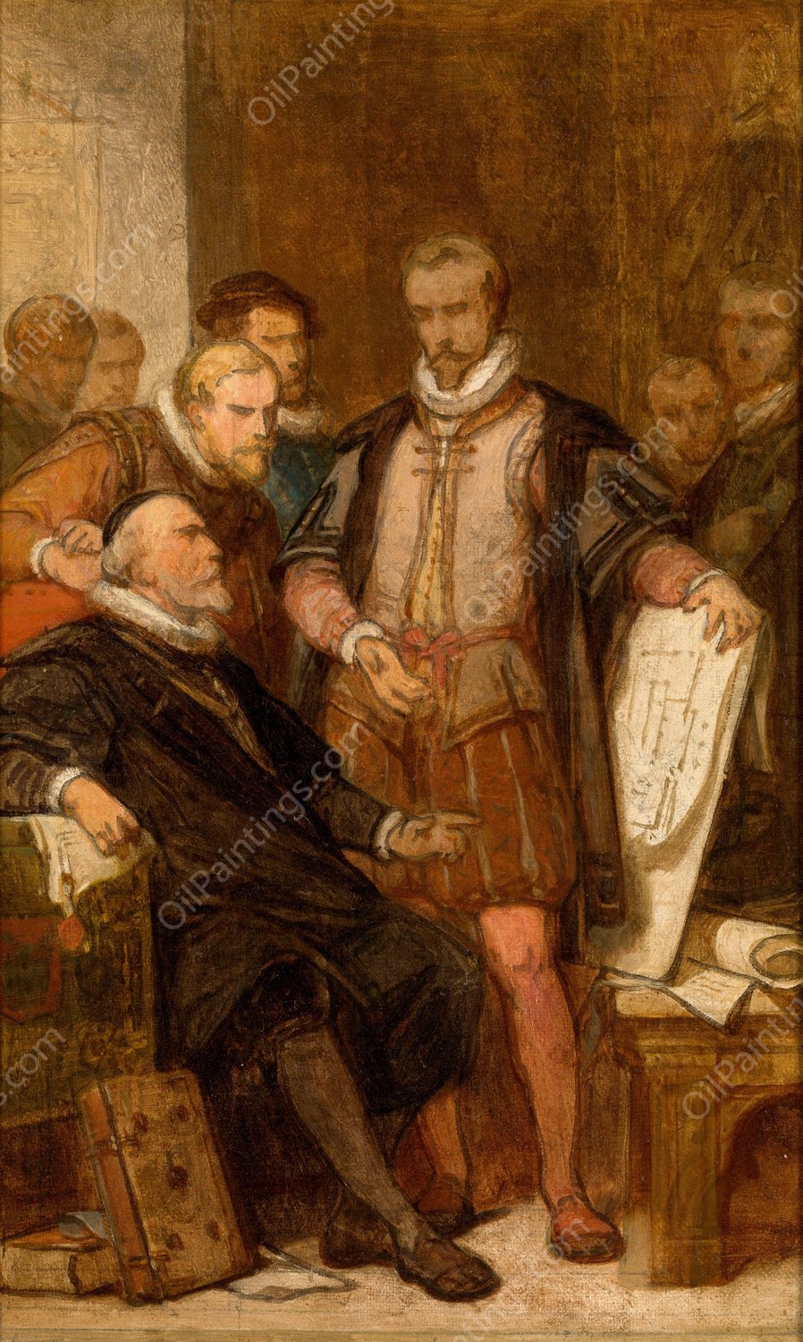 The Architect Cornelis Floris II. by Nicaise De Keyser - Hand-Painted Oil Painting Reproduction