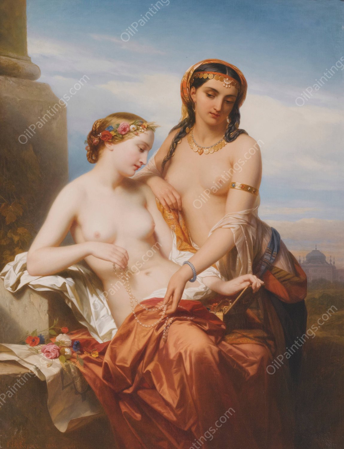 The Orient And The Occident  by Nicaise De Keyser - Hand-Painted Oil Painting Reproduction