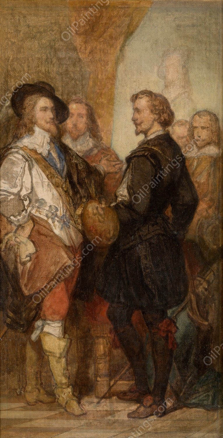 The Painter Anthony van Dyck in London by Nicaise De Keyser - Hand-Painted Oil Painting Reproduction