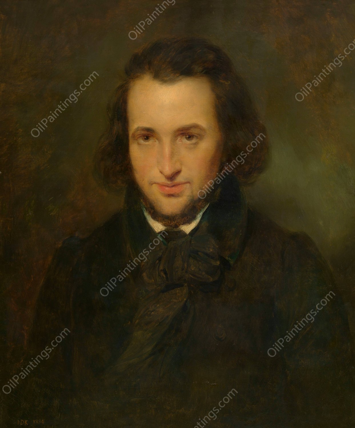 The Printer-Publisher Jozef-Ernest Buschmann  by Nicaise De Keyser - Hand-Painted Oil Painting Reproduction