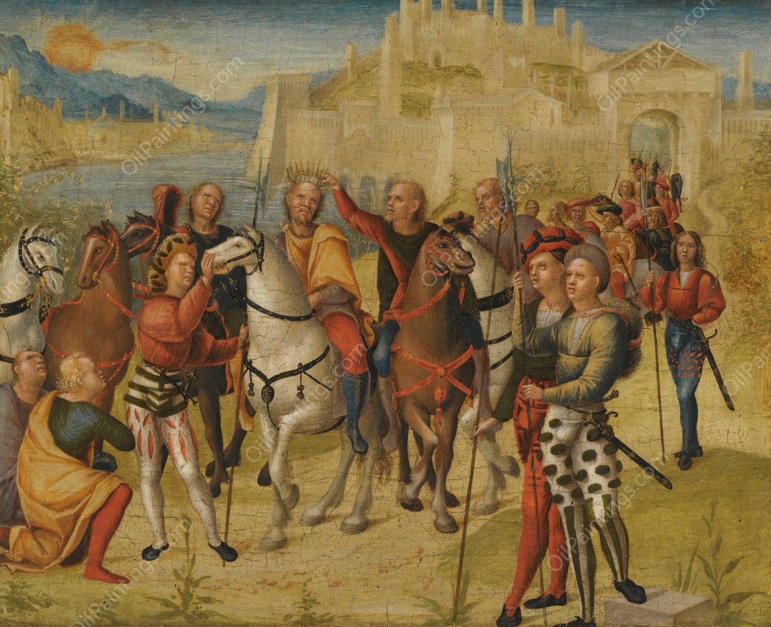 The Coronation of Darius by Niccolo Giolfino - Hand-Painted Oil Painting Reproduction