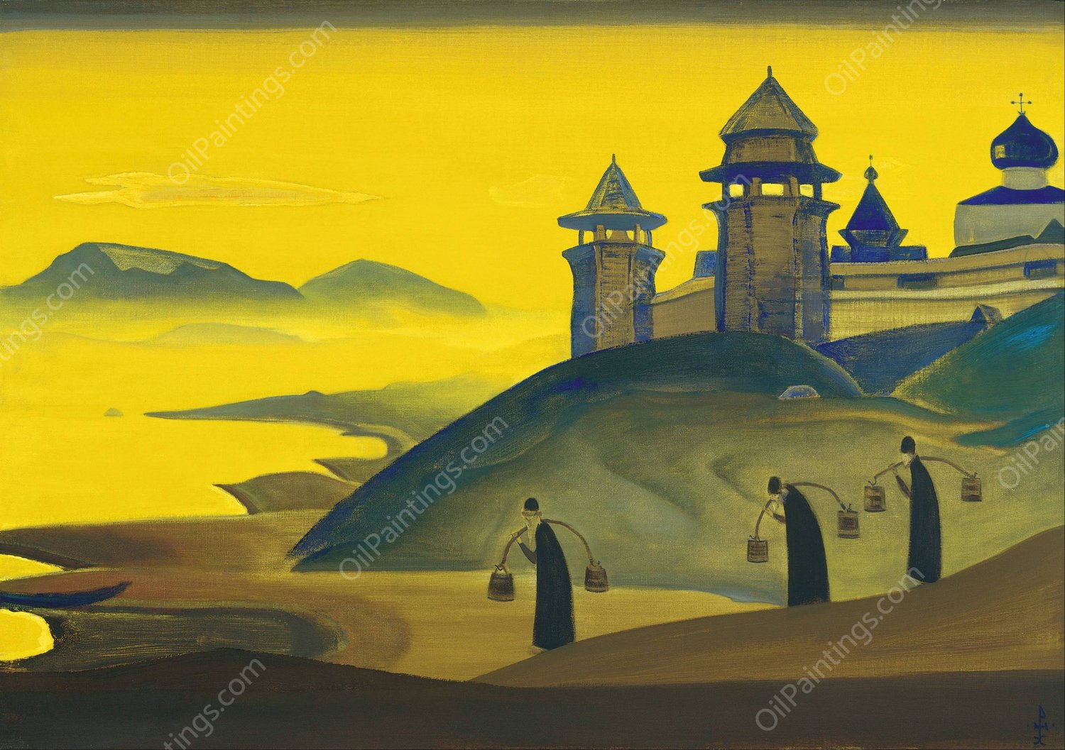 And We are Trying. From the Sancta Series  by Nicholas Roerich - Hand-Painted Oil Painting Reproduction