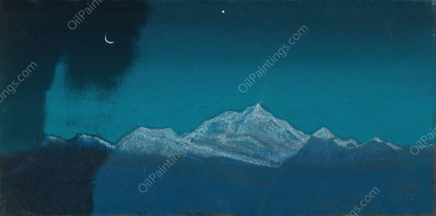 Himalayas, Sikkim  by Nicholas Roerich - Hand-Painted Oil Painting Reproduction
