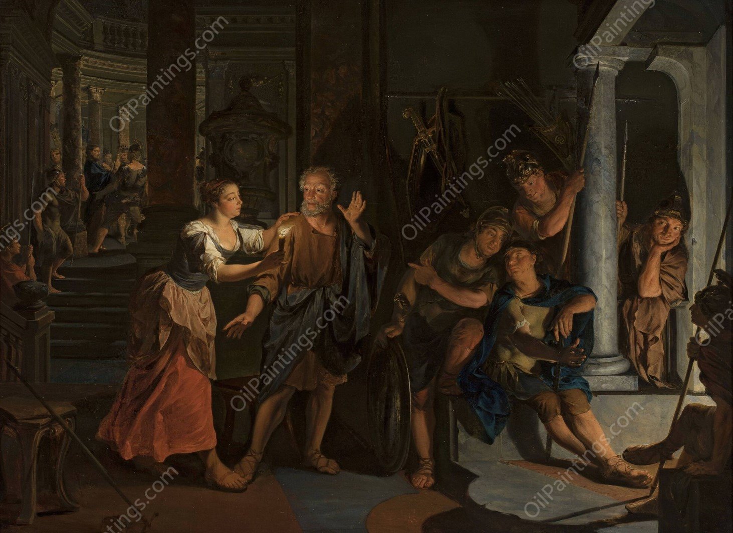 Denial of Saint Peter by Nicolaas Verkolje - Hand-Painted Oil Painting Reproduction