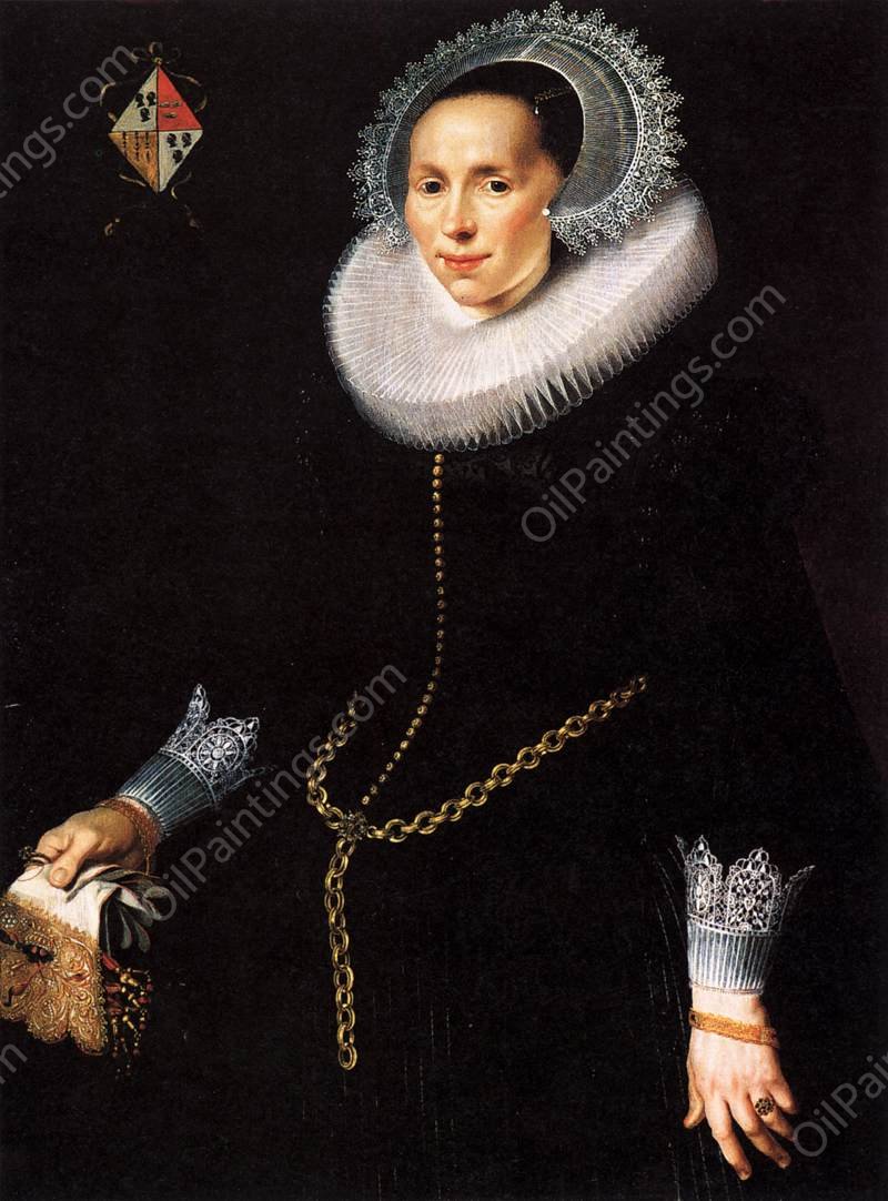Portrait of Johanna Le Maire by Nicolaes Eliasz Pickenoy - Hand-Painted Oil Painting Reproduction