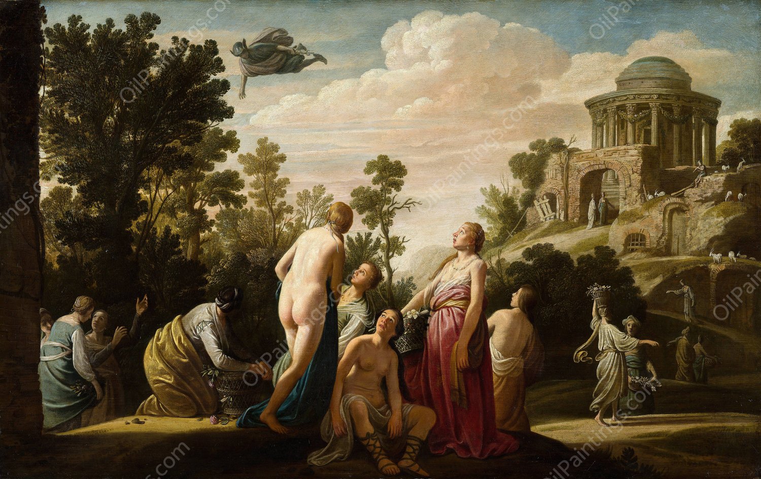 Mercury and Herse  by Nicolaes Moeyaert - Hand-Painted Oil Painting Reproduction