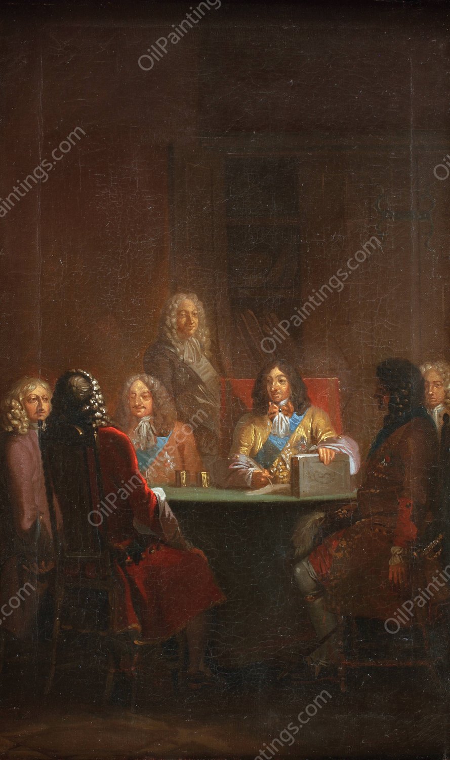 Christian V Presents Danish Law 1683  by Nicolai Abraham Abildgaard - Hand-Painted Oil Painting Reproduction