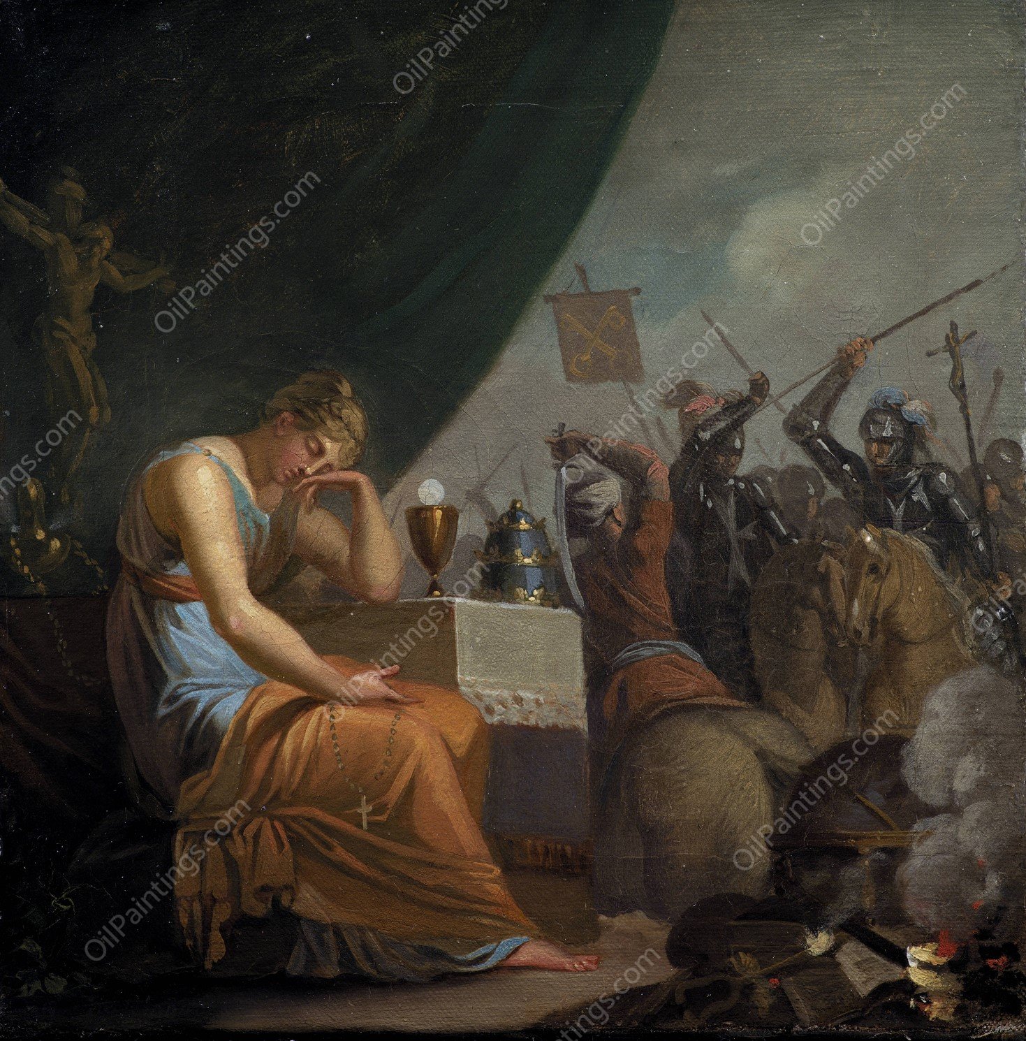 Hierarchy At Its Peak At The Time Of The Crusades  by Nicolai Abraham Abildgaard - Hand-Painted Oil Painting Reproduction