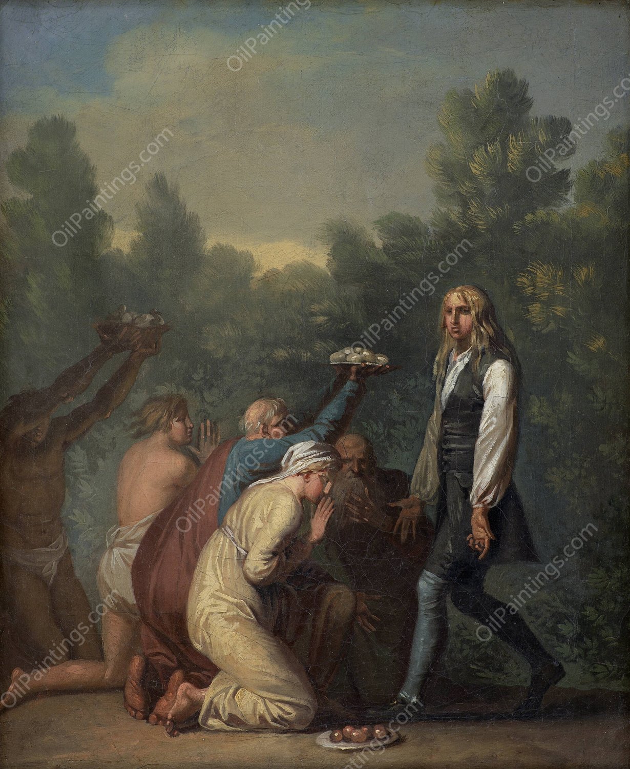 Niels Klim Receives the Homage of the Quamites  by Nicolai Abraham Abildgaard - Hand-Painted Oil Painting Reproduction
