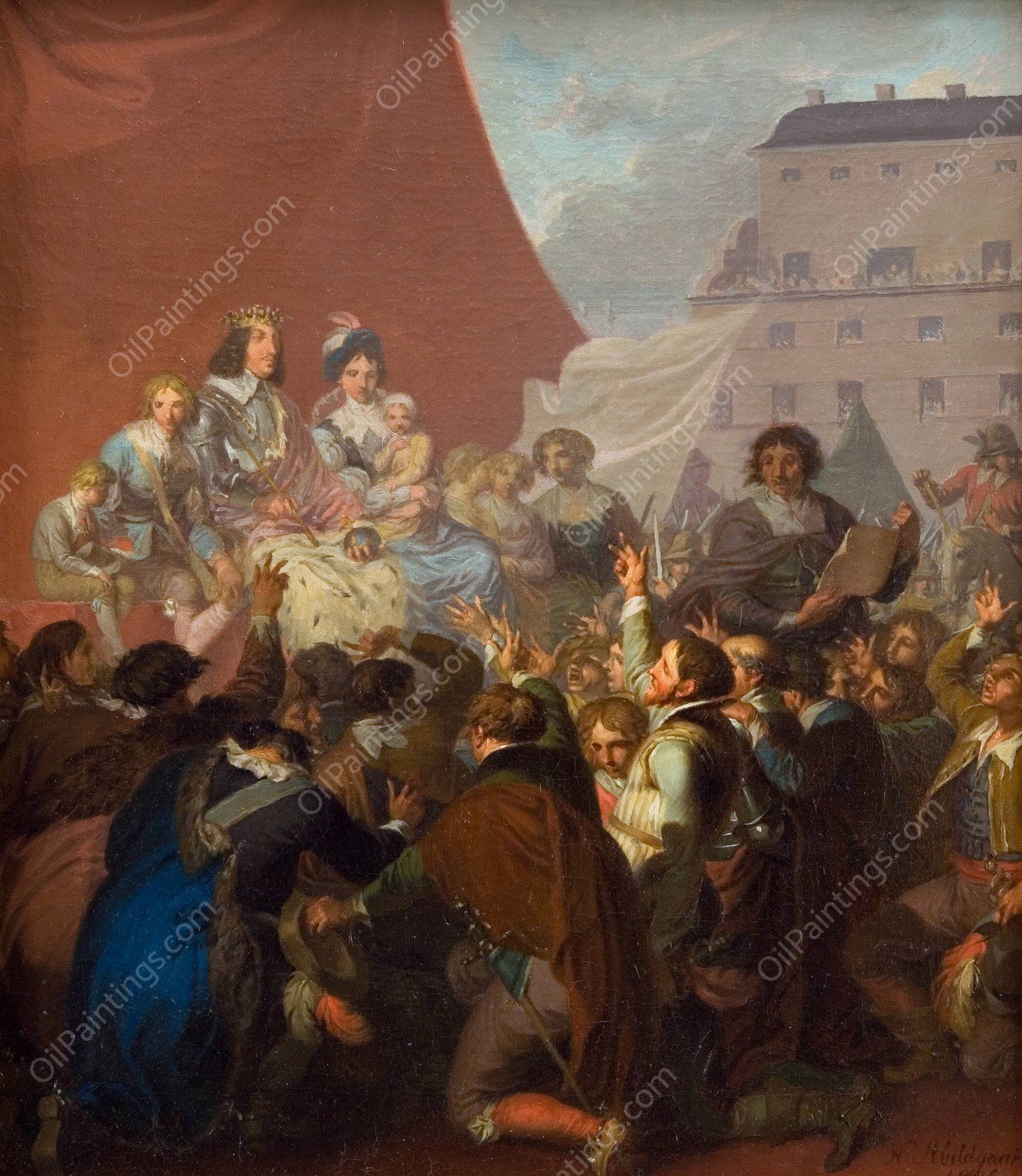 The Oath of Fealty in 1660  by Nicolai Abraham Abildgaard - Hand-Painted Oil Painting Reproduction