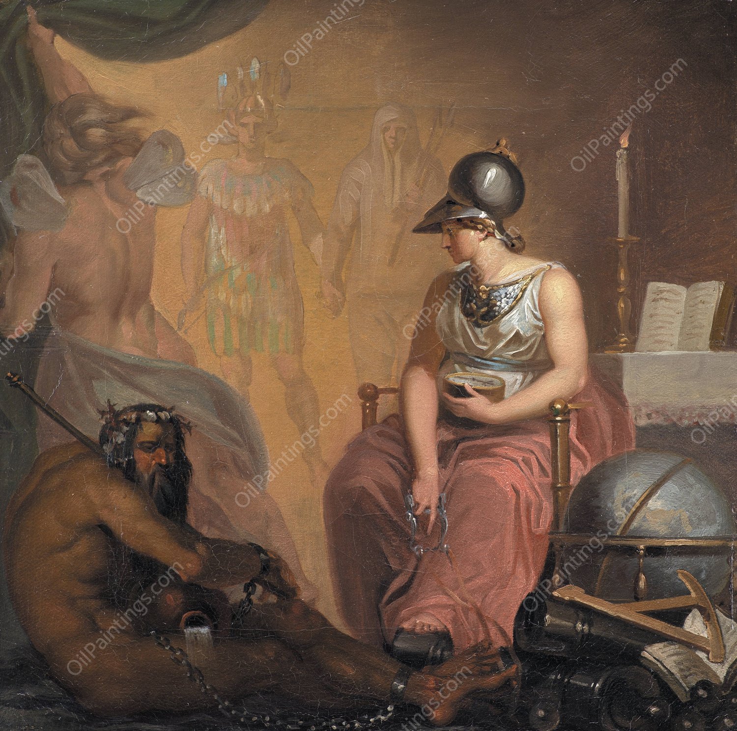 The Revival of Learning, the Invention of Printing and Gunpowder and the Discovery of America  by Nicolai Abraham Abildgaard - Hand-Painted Oil Painting Reproduction