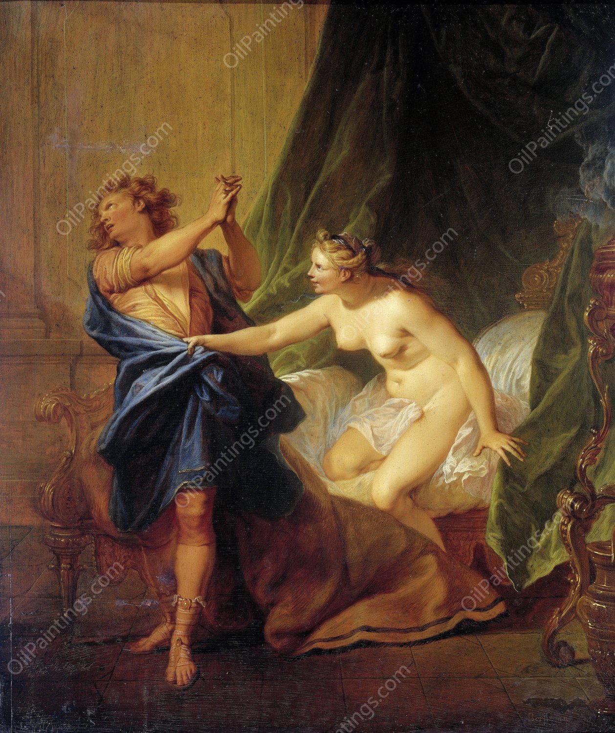 Joseph and Potiphar's Wife  by Nicolas Bertin - Hand-Painted Oil Painting Reproduction