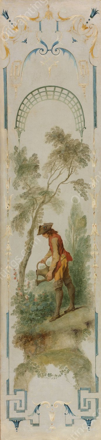 The Gardener  by Nicolas Lancret - Hand-Painted Oil Painting Reproduction