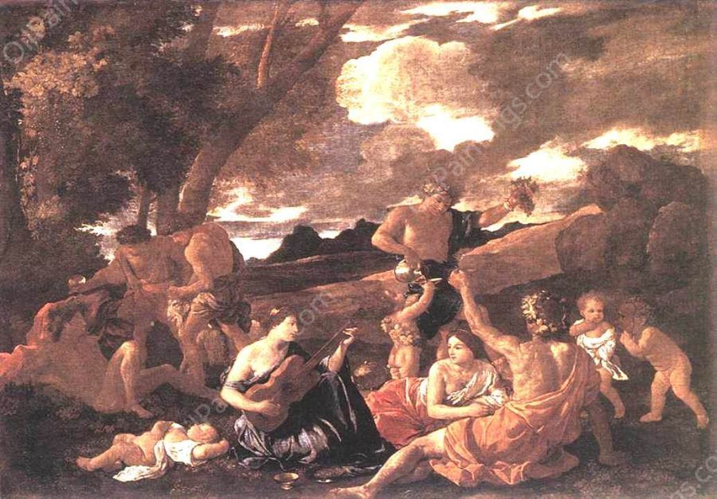 Bacchanal: the Andrians by Nicolas Poussin - Hand-Painted Oil Painting Reproduction