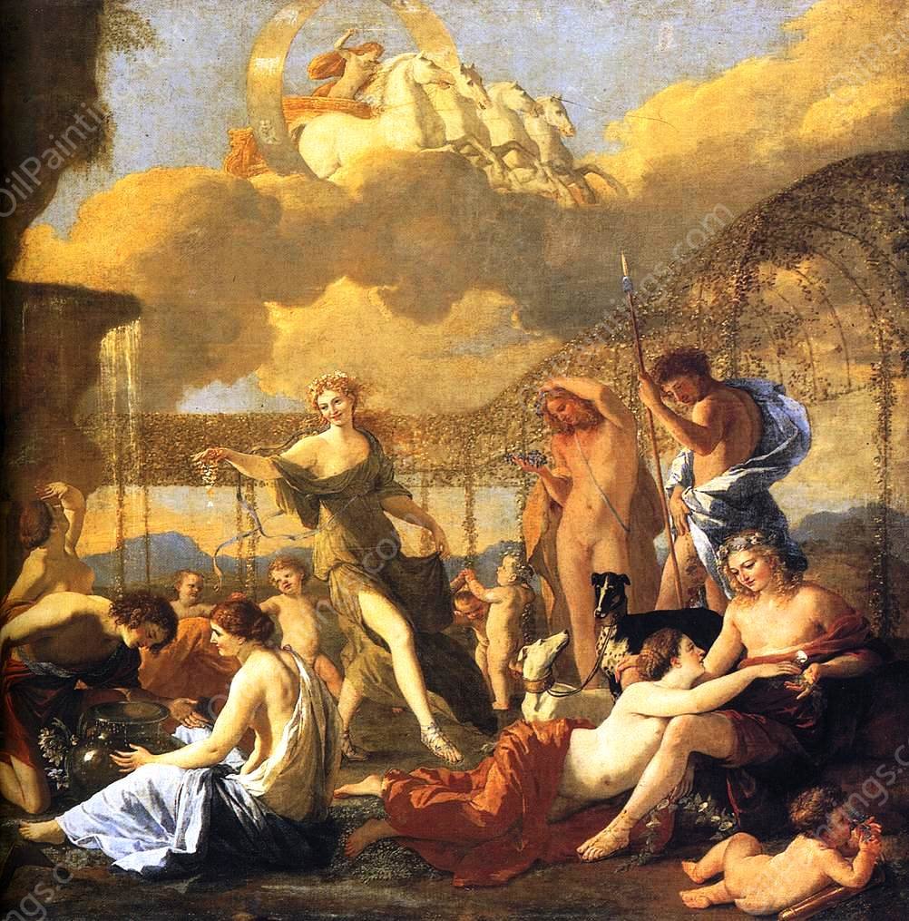 The Empire of Flora Detail by Nicolas Poussin - Hand-Painted Oil Painting Reproduction
