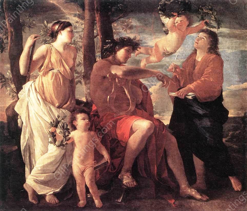 The Inspiration of the Poet by Nicolas Poussin - Hand-Painted Oil Painting Reproduction
