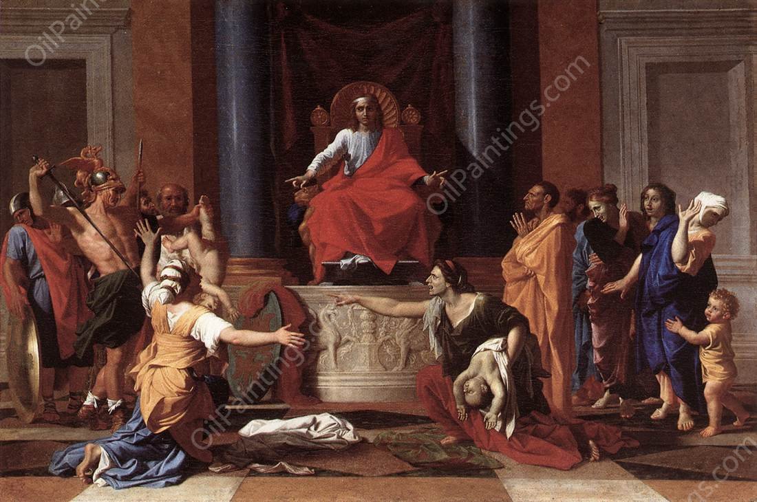 The Judgment of Solomon by Nicolas Poussin - Hand-Painted Oil Painting Reproduction