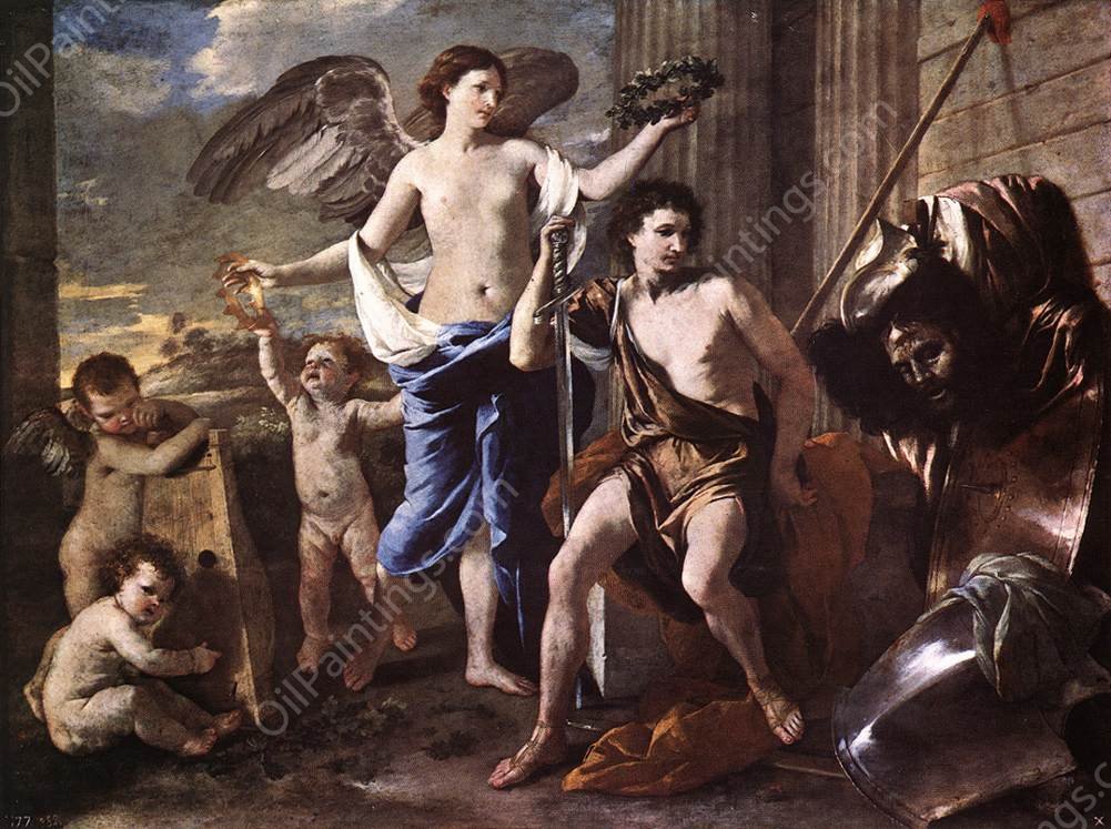 The Triumph of David by Nicolas Poussin - Hand-Painted Oil Painting Reproduction