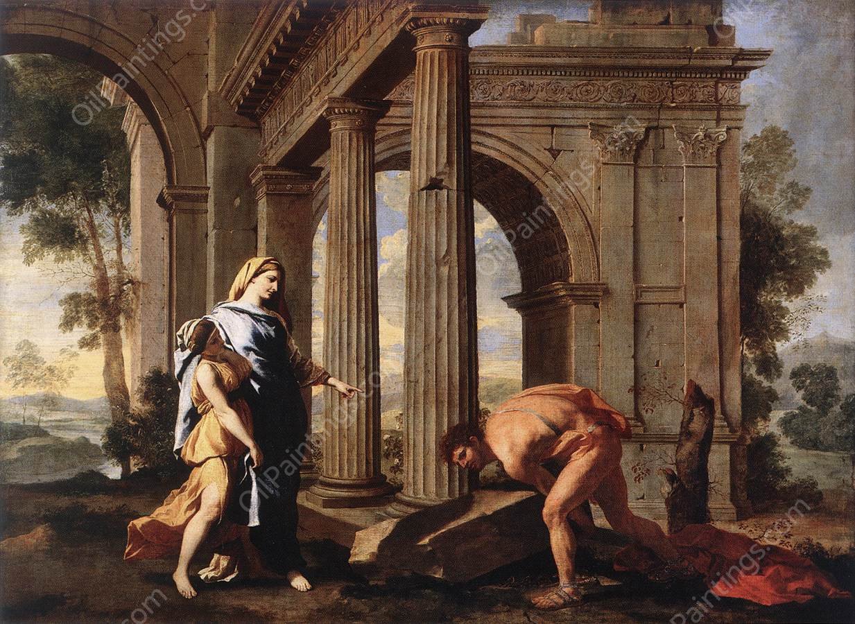 Theseus Finding His Father's Arms by Nicolas Poussin - Hand-Painted Oil Painting Reproduction
