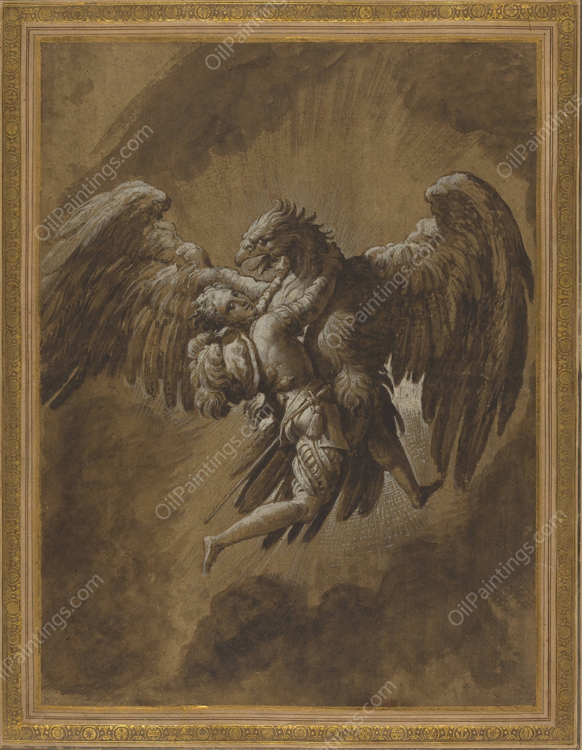 The Rape of Ganymede  by Nicolo Dell'Abate - Hand-Painted Oil Painting Reproduction