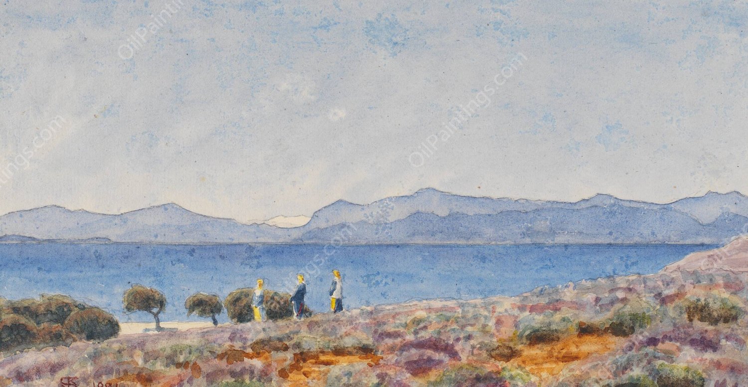 Pelepones set fra Megara  by Niels Skovgaard - Hand-Painted Oil Painting Reproduction