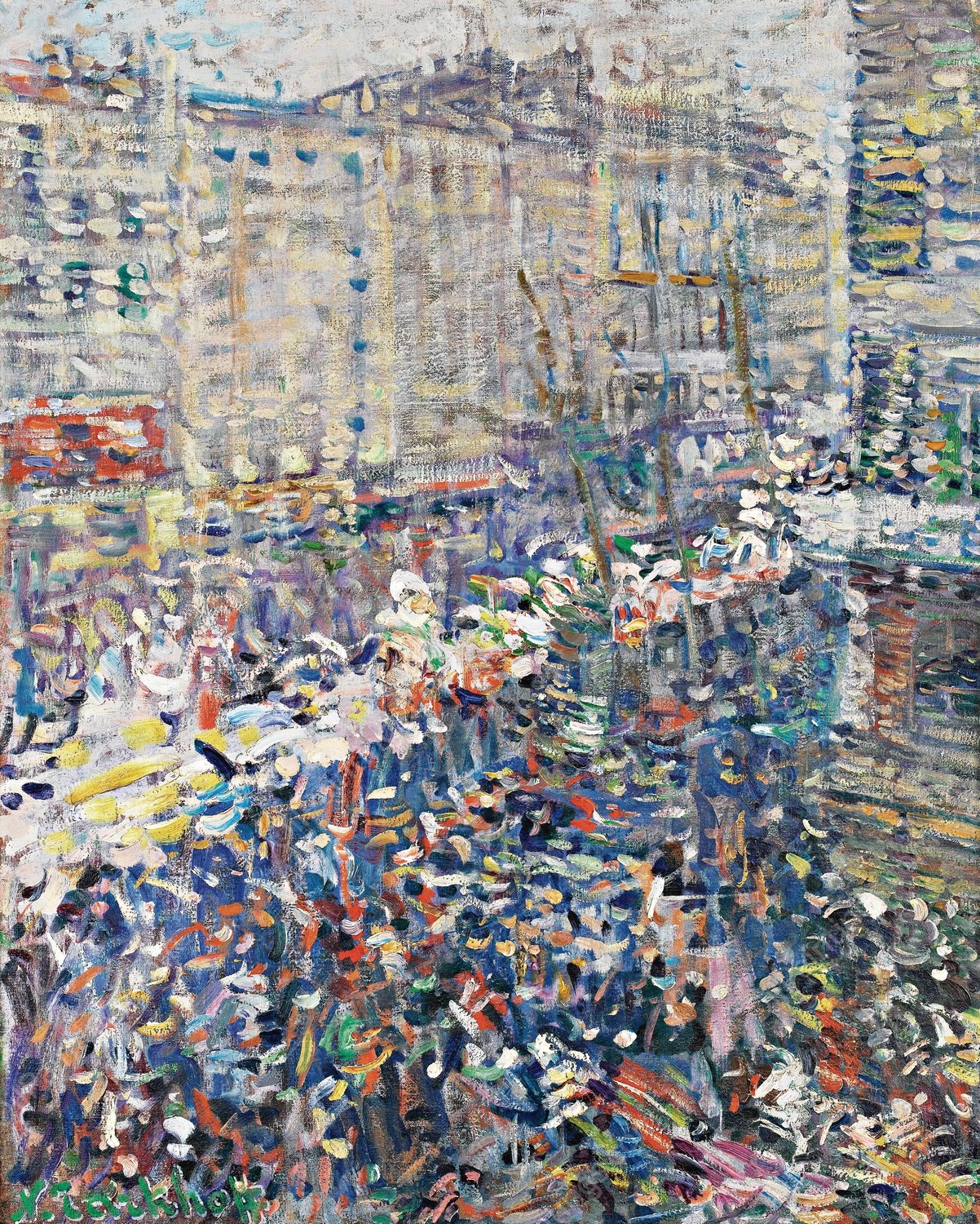 Street Carnival, Paris by Nikolai Alexandrovich Tarkhov - Hand-Painted Oil Painting Reproduction