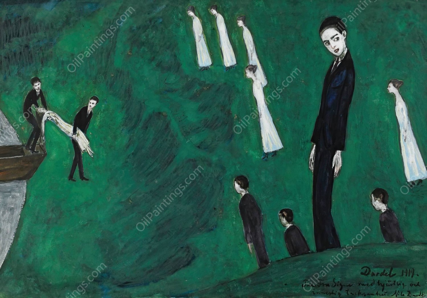 Den drunknade flickan I  by Nils Dardel - Hand-Painted Oil Painting Reproduction