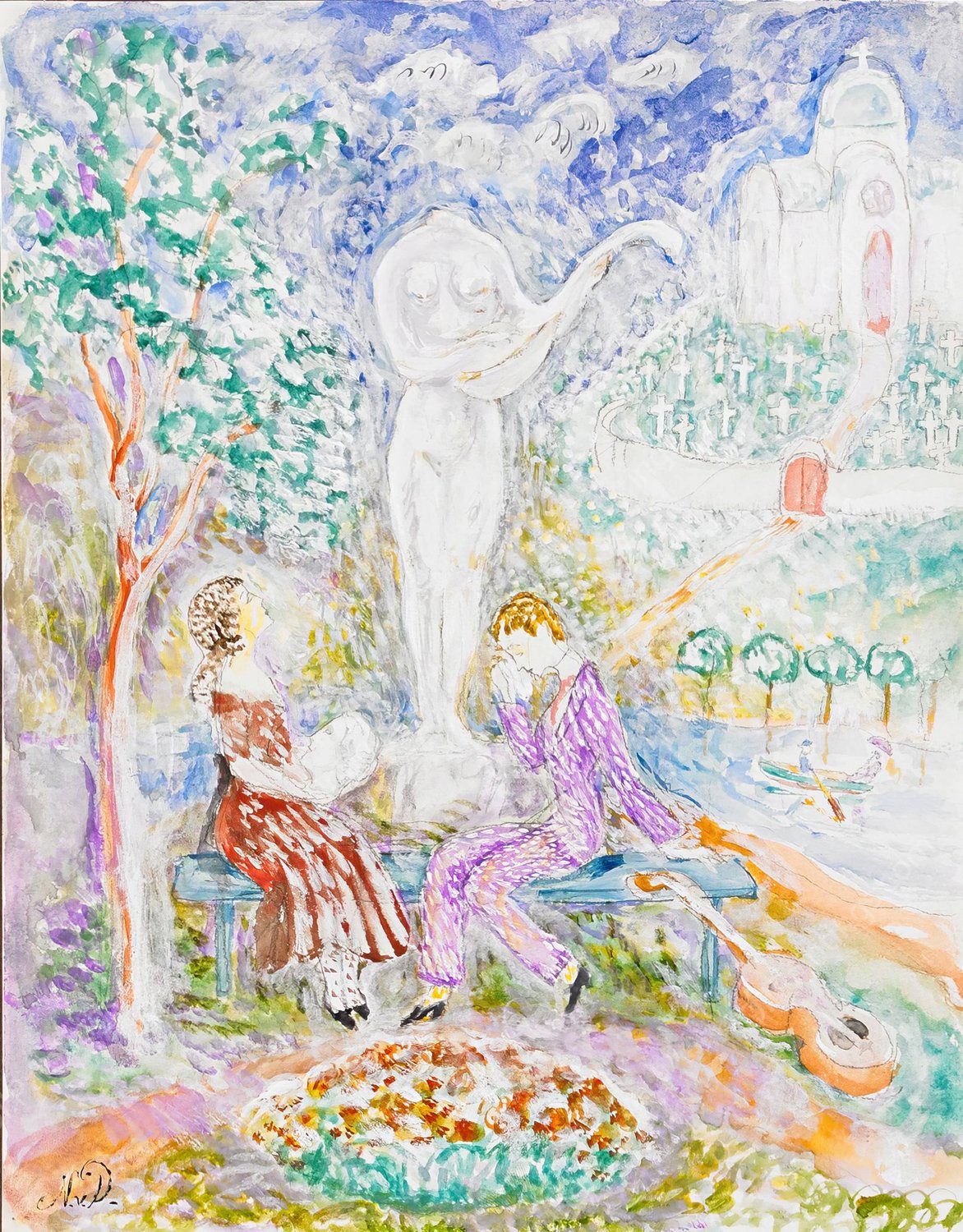 Den sonderslagna statyn  by Nils Dardel - Hand-Painted Oil Painting Reproduction